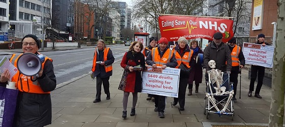Ealing Save Our NHS campaigners have been highlighting the problems hospitals are facing