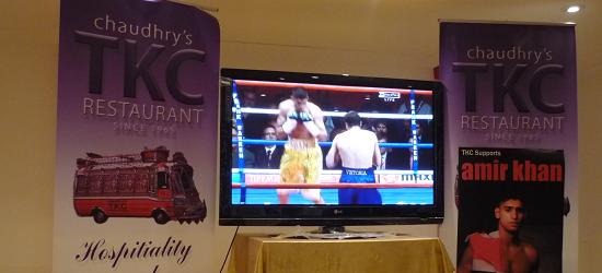 Fans watching Amir Khan fight at TKC in Southall