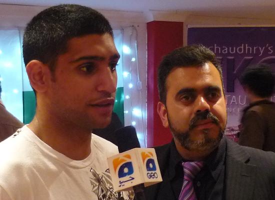 Amir Khan and Dalawar Chaudhry at TKC in Southall