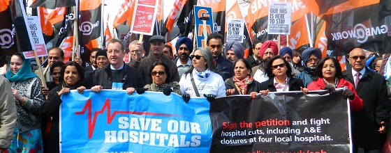 Save our Hospitals march - Southall to Ealing Common