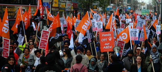 Save our Hospitals march - Southall to Ealing Common