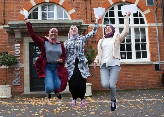 GCSE results day at Villiers High school in Southall 2017