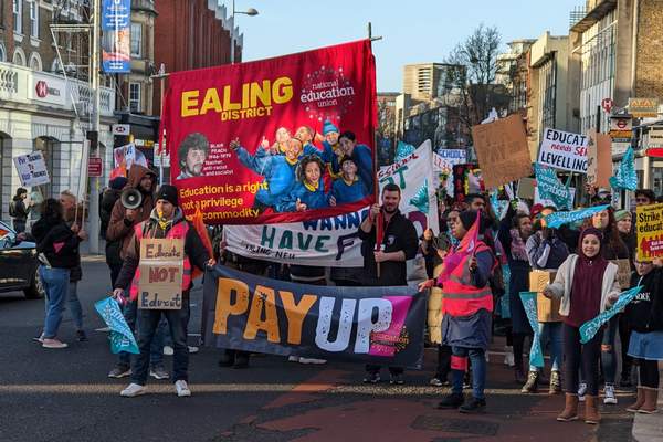 Teachers rally outside Ealing Town Hall